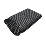 Ριχτάρι Υφαντό ΚΟΜΒΟΣ Βαμβακερό Ινδίας 2Θ Black - Light Grey 180x250