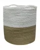 Καλάθι Πλεκτό ΚΟΜΒΟΣ 100% Βαμβάκι Beige - White 40x40 Καλάθι Πλεκτό ΚΟΜΒΟΣ 100% Βαμβάκι Beige - White 40x40