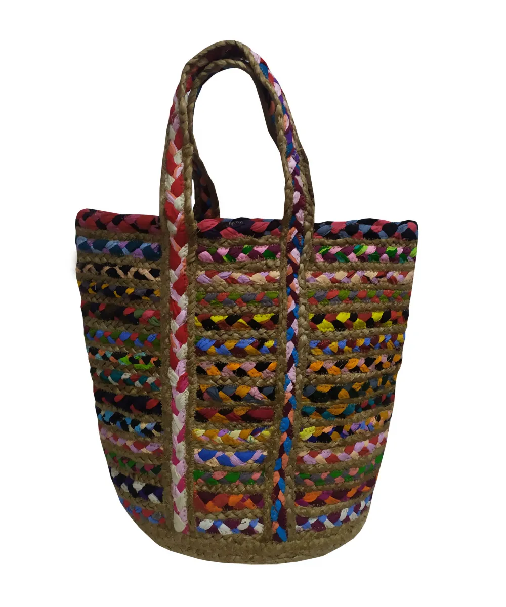 Τσάντα Θαλάσσης ΚΟΜΒΟΣ 100% Γιούτα Multicolor 40x50 - Design 1 Τσάντα Θαλάσσης ΚΟΜΒΟΣ 100% Γιούτα Multicolor 40x50 - Design 1