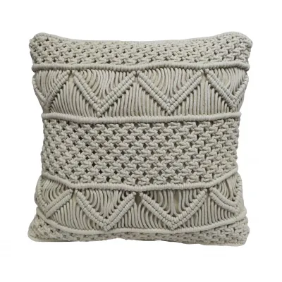 Μαξιλάρι Διακοσμητικό Macrame ΚΟΜΒΟΣ 100%  Βαμβάκι Natural 40x40