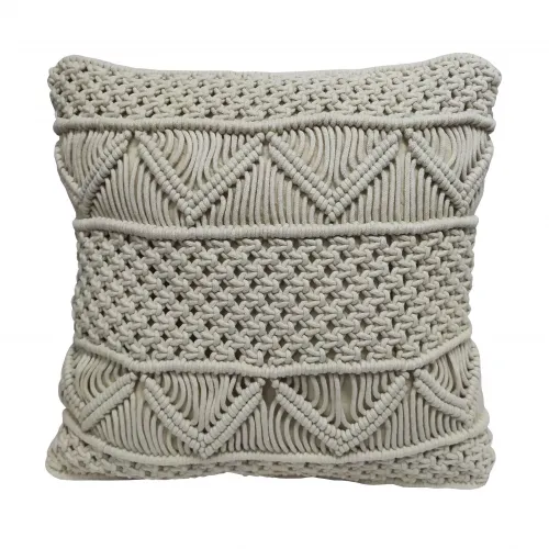 Μαξιλάρι Διακοσμητικό Macrame ΚΟΜΒΟΣ 100%  Βαμβάκι Natural 40x40