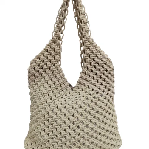 Τσάντα Macrame ΚΟΜΒΟΣ 100%  Βαμβάκι Natural Plain 40x35