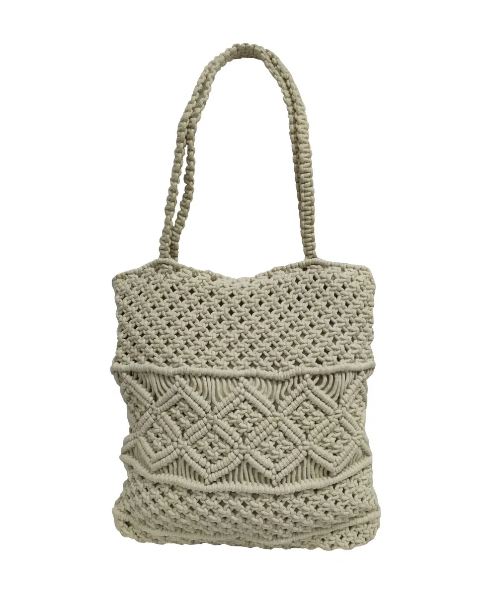 Τσάντα Macrame ΚΟΜΒΟΣ 100% Βαμβάκι Natural with zip 40x35 Τσάντα Macrame ΚΟΜΒΟΣ 100% Βαμβάκι Natural with zip 40x35