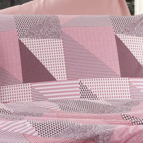ΜΑΞΙΛΑΡΟΘΗΚΗ ΕΜΠΡΙΜΕ Geometrical 331 50Χ70 Pink-Salmon Flannel cotton 100% 