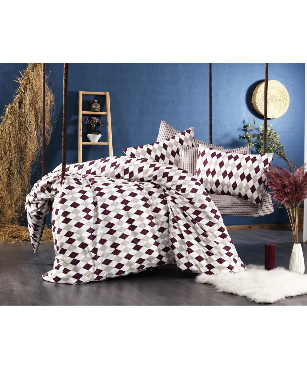 ΣΕΝΤΟΝΙΑ ΕΜΠΡΙΜΕ ΣΕΤ 3 τεμ Diamond 326 220Χ240 Burgundy Flannel cotton 100% ΣΕΝΤΟΝΙΑ ΕΜΠΡΙΜΕ ΣΕΤ 3 τεμ Diamond 326 220Χ240 Burgundy Flannel cotton 100%