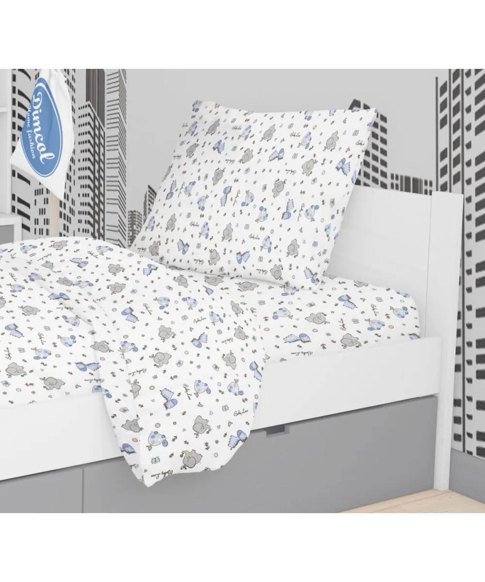 ΜΑΞΙΛΑΡΟΘΗΚΗ ΕΜΠΡΙΜΕ kids Elephant 174 50Χ70 Blue Cotton 100% ΜΑΞΙΛΑΡΟΘΗΚΗ ΕΜΠΡΙΜΕ kids Elephant 174 50Χ70 Blue Cotton 100%