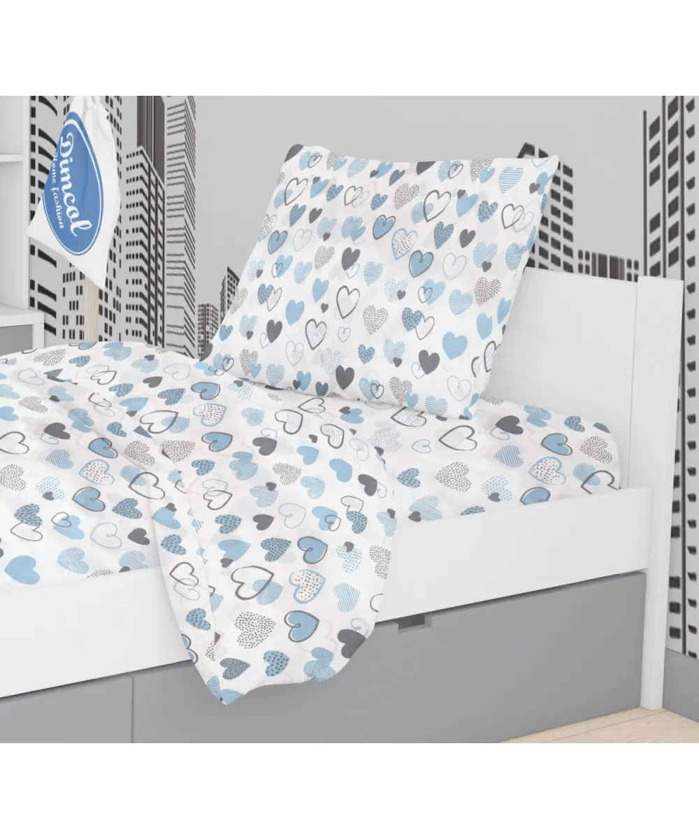 ΜΑΞΙΛΑΡΟΘΗΚΗ ΕΜΠΡΙΜΕ kids Hearts 08 50Χ70 Blue Cotton 100% 