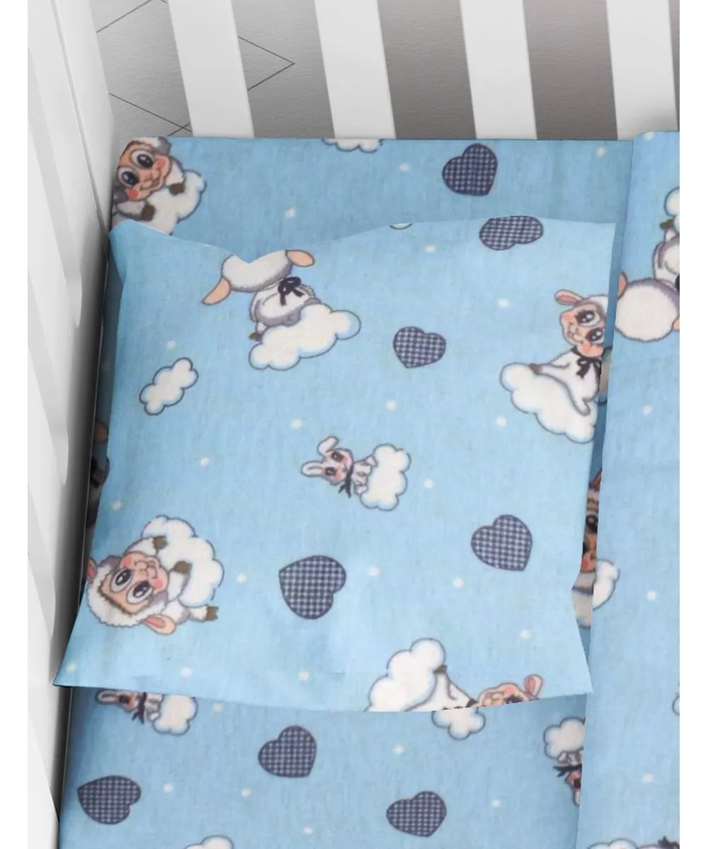 ΜΑΞΙΛΑΡΟΘΗΚΗ ΕΜΠΡΙΜΕ bebe Προβατάκι 06 35Χ45 Sky blue Flannel cotton 100%
