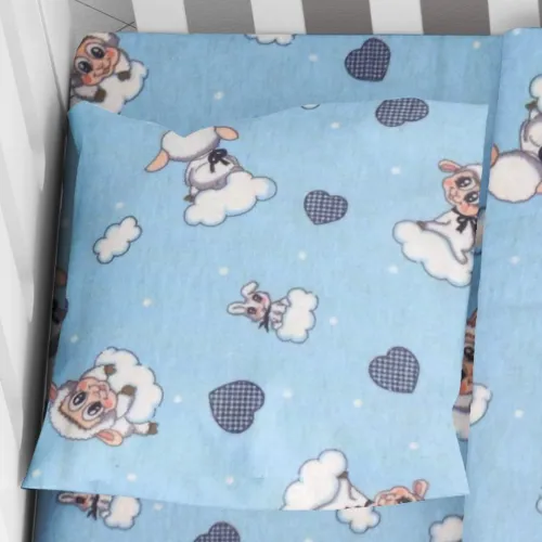 ΜΑΞΙΛΑΡΟΘΗΚΗ ΕΜΠΡΙΜΕ bebe Προβατάκι 06 35Χ45 Sky blue Flannel cotton 100% 
