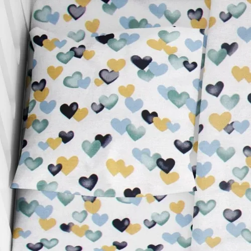 ΜΑΞΙΛΑΡΟΘΗΚΗ ΕΜΠΡΙΜΕ bebe Hearts 11 35Χ45 Grey-Green Cotton 100% 
