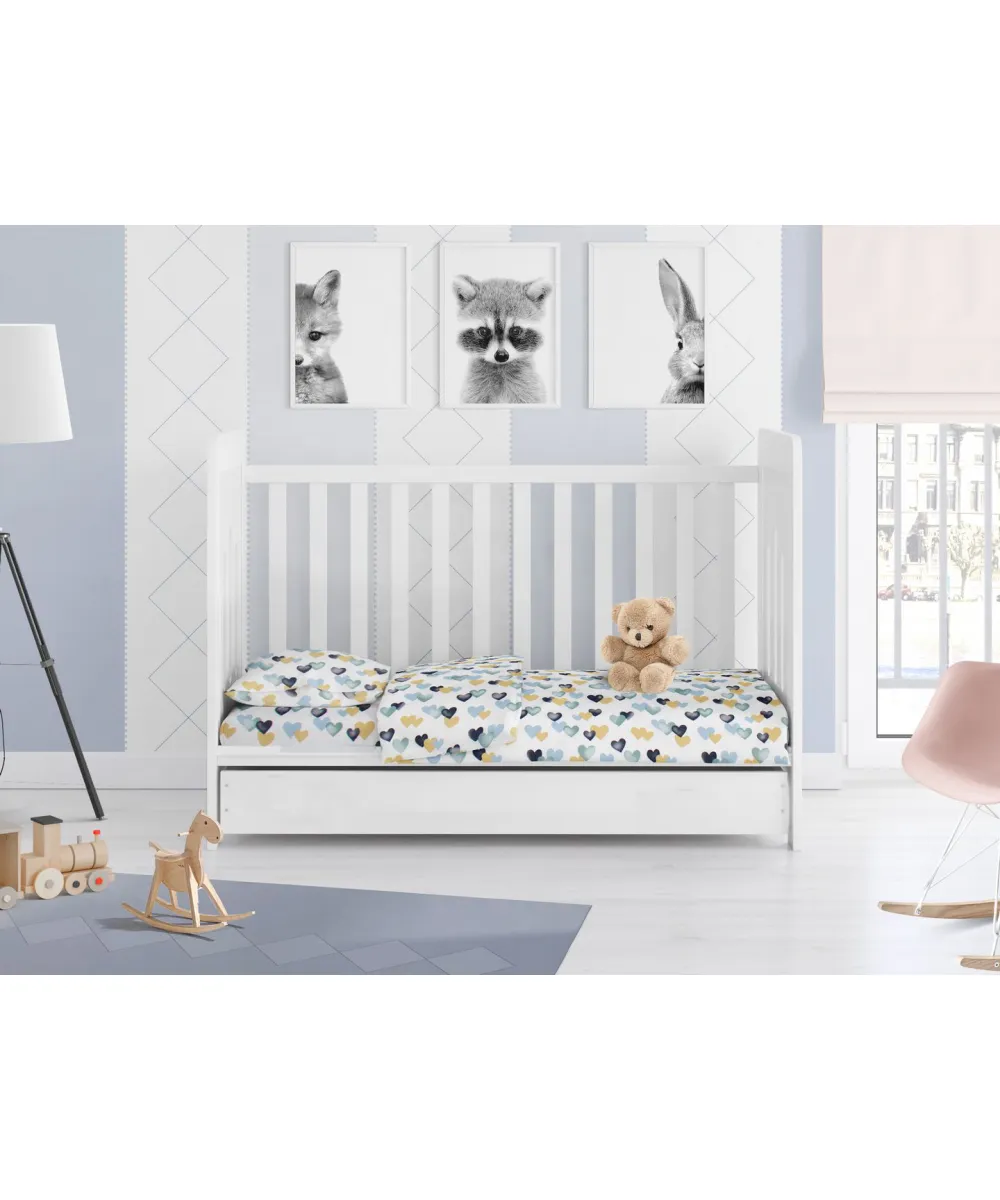 ΣΕΝΤΟΝΙΑ ΕΜΠΡΙΜΕ ΣΕΤ 3 τεμ bebe Hearts 11 120Χ160 Grey-Green Cotton 100% ΣΕΝΤΟΝΙΑ ΕΜΠΡΙΜΕ ΣΕΤ 3 τεμ bebe Hearts 11 120Χ160 Grey-Green Cotton 100%
