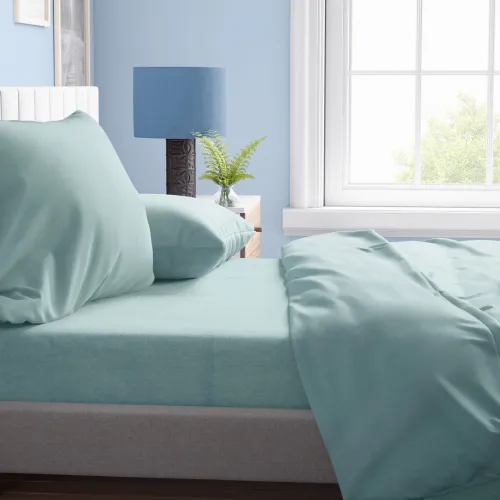 ΣΕΝΤΟΝΙΑ ΣΕΤ 4 τεμ Solid 497 220X240 Aqua Cotton 100% 
