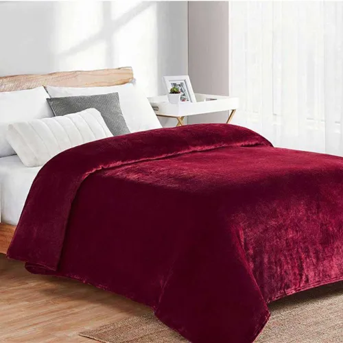 ΚΟΥΒΕΡΤΑ CORAL FLEECE Polyester 160X220 Μονόχρωμη 04 Bordeaux