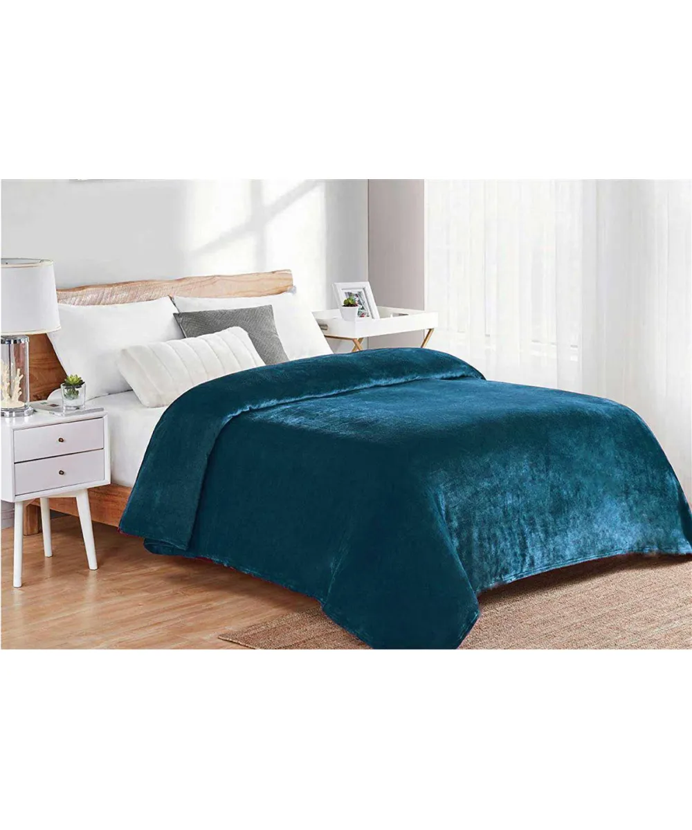 ΚΟΥΒΕΡΤΑ CORAL FLEECE Polyester 220X240 Μονόχρωμη 03 Petrol