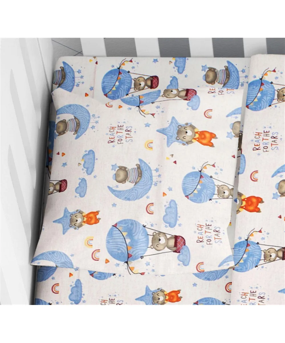 ΜΑΞΙΛΑΡΟΘΗΚΗ ΕΜΠΡΙΜΕ bebe Reach the stars 191 35Χ45 Sky blue Cotton 100%
