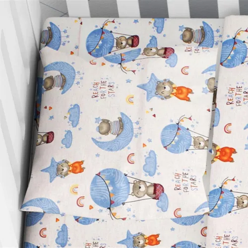 ΜΑΞΙΛΑΡΟΘΗΚΗ ΕΜΠΡΙΜΕ bebe Reach the stars 191 35Χ45 Sky blue Cotton 100% 