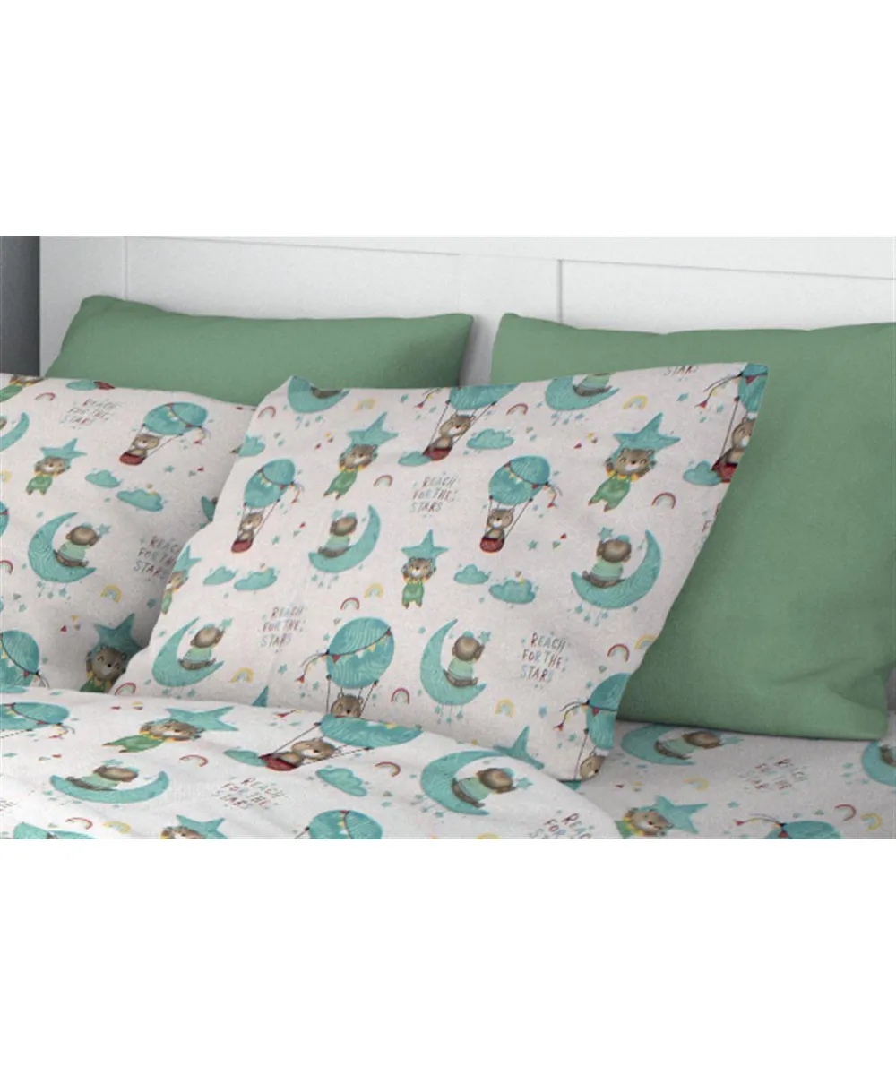 ΜΑΞΙΛΑΡΟΘΗΚΗ ΕΜΠΡΙΜΕ kids Reach the stars 192 50Χ70 Green Cotton 100% ΜΑΞΙΛΑΡΟΘΗΚΗ ΕΜΠΡΙΜΕ kids Reach the stars 192 50Χ70 Green Cotton 100%