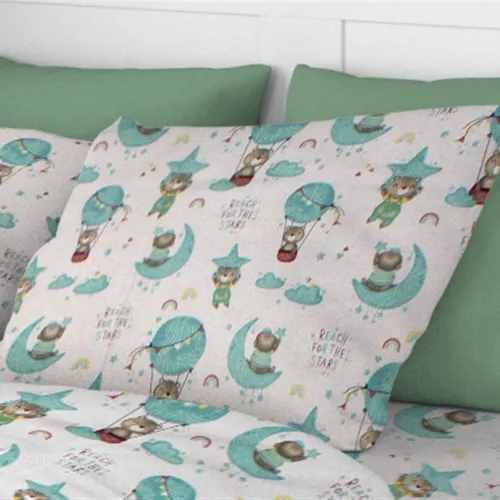 ΜΑΞΙΛΑΡΟΘΗΚΗ ΕΜΠΡΙΜΕ kids Reach the stars 192 50Χ70 Green Cotton 100% 