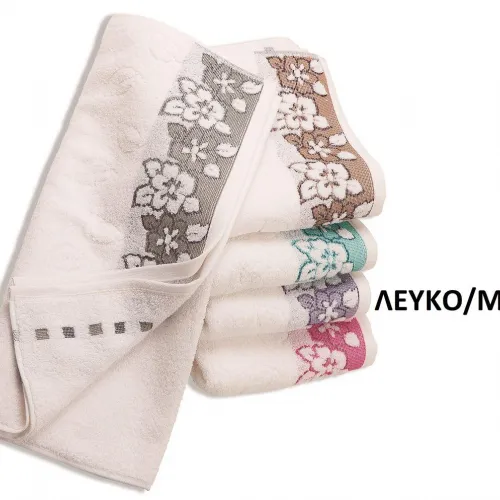 ΠΕΤΣΕΤΑ ΖΑΚΑΡ ZERO TWIST ΕΡΑΤΩ 70X140 ΛΕΥΚΟ/ΜΩΒ Cotton 100% 