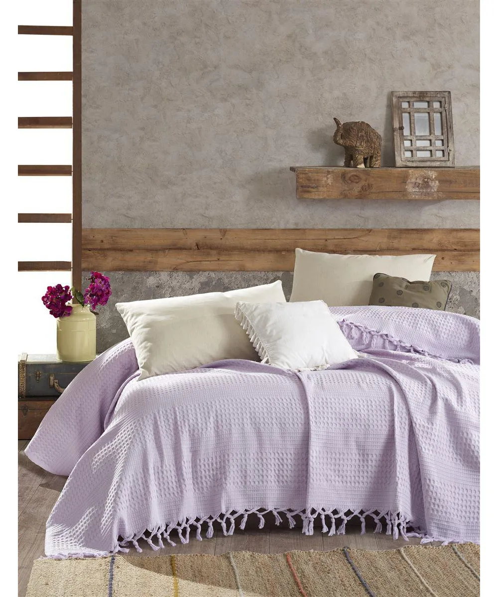 ΚΟΥΒΕΡΤΑ ΠΙΚΕ Dobby 220Χ240 Lila Cotton 100%