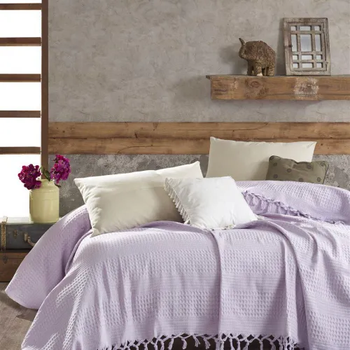 ΚΟΥΒΕΡΤΑ ΠΙΚΕ Dobby 220Χ240 Lila Cotton 100% 