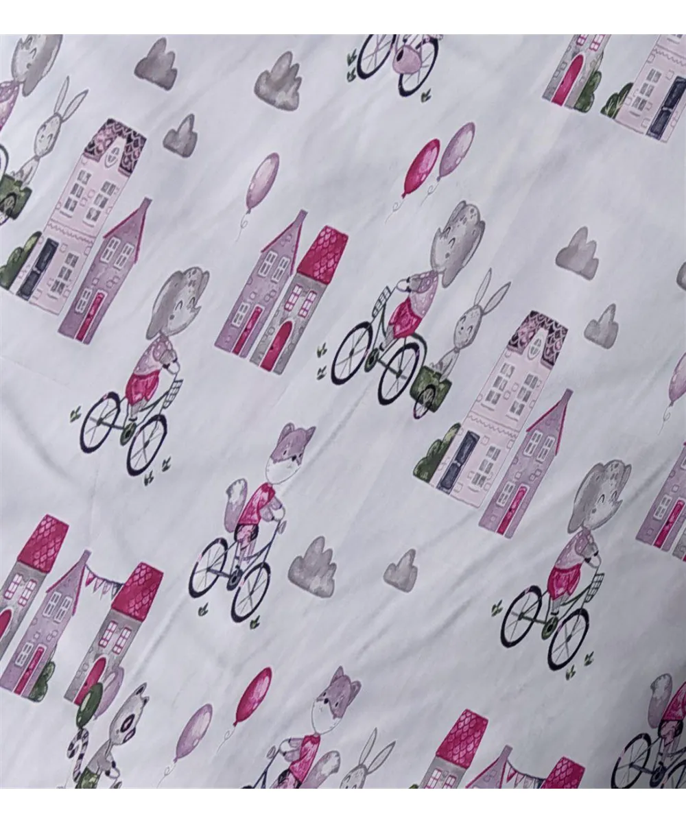 ΠΑΝΑ ΧΑΣΕΣ bebe Bicycle 416 80X80 White-Bordeaux Cotton 100%