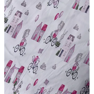 ΠΑΝΑ ΧΑΣΕΣ bebe Bicycle 416 80X80 White-Bordeaux Cotton 100% 