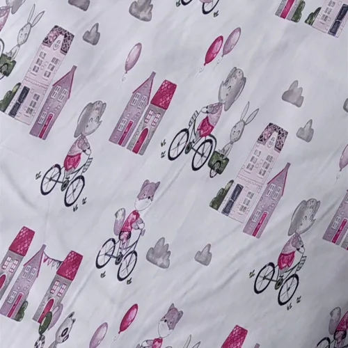 ΠΑΝΑ ΧΑΣΕΣ bebe Bicycle 416 80X80 White-Bordeaux Cotton 100% 