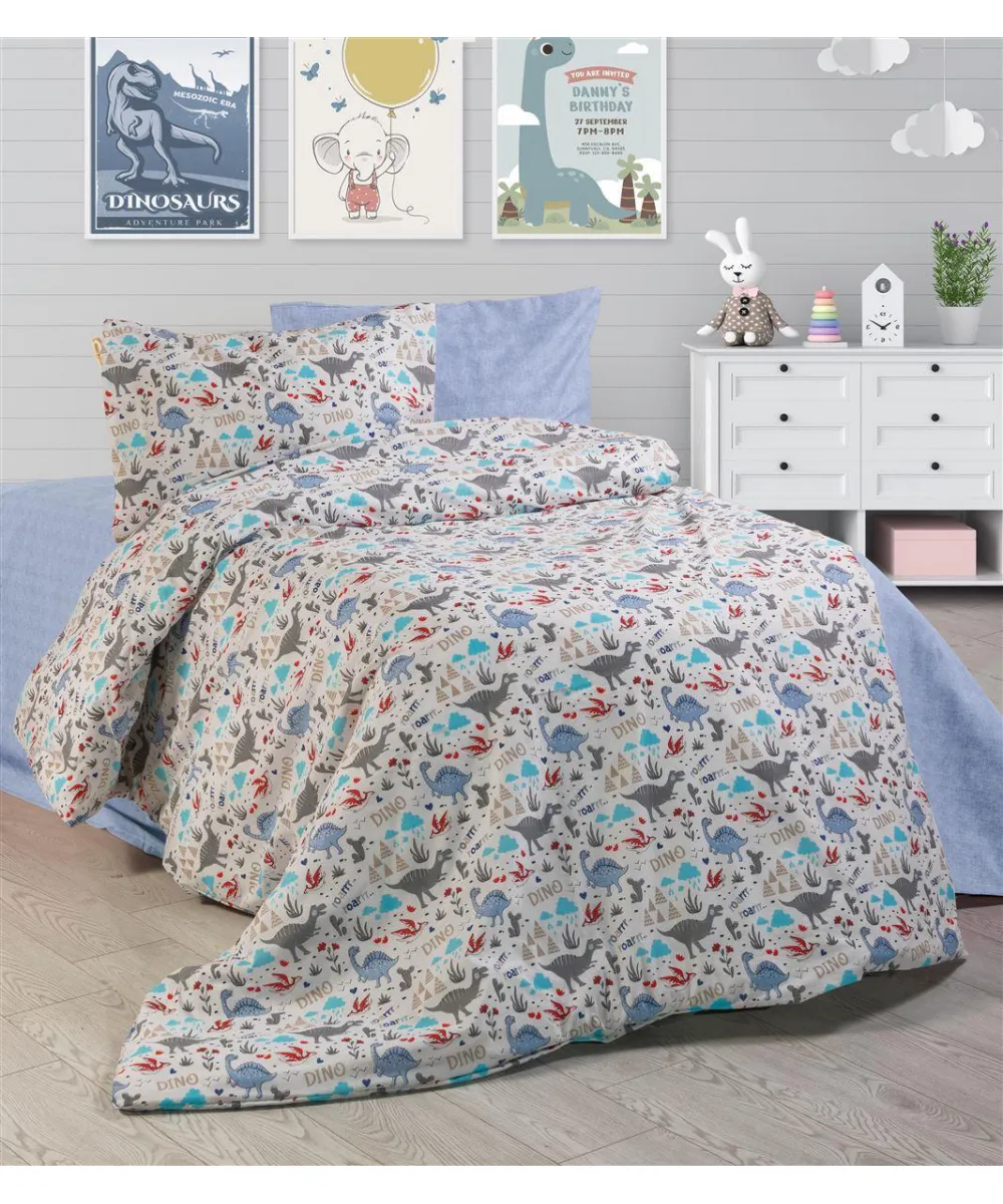 ΠΑΠΛΩΜΑΤΟΘΗΚΗ ΕΜΠΡΙΜΕ kids Dino 309 160X240 White-Blue Cott/Pol 70/30