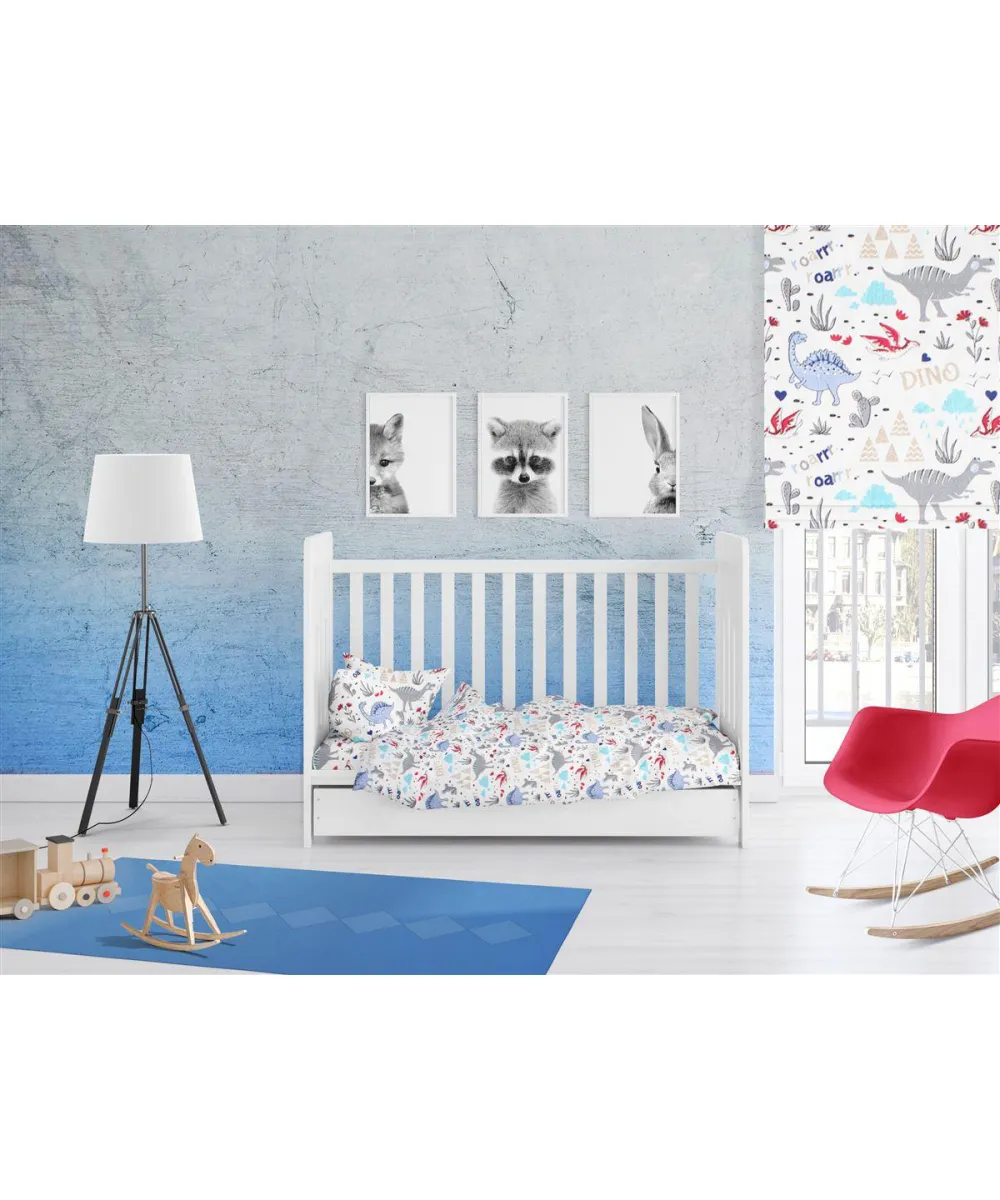 ΠΑΠΛΩΜΑΤΟΘΗΚΗ ΕΜΠΡΙΜΕ bebe Dino 309 120X160 White-Blue Cott/Pol 70/30