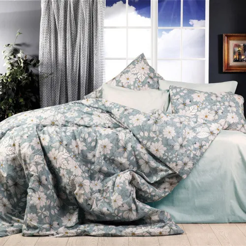 ΣΕΝΤΟΝΙΑ ΕΜΠΡΙΜΕ ΣΕΤ 4 τεμ Ήρα 425 220X240 White-Denim Blue Cott/Pol 70/30