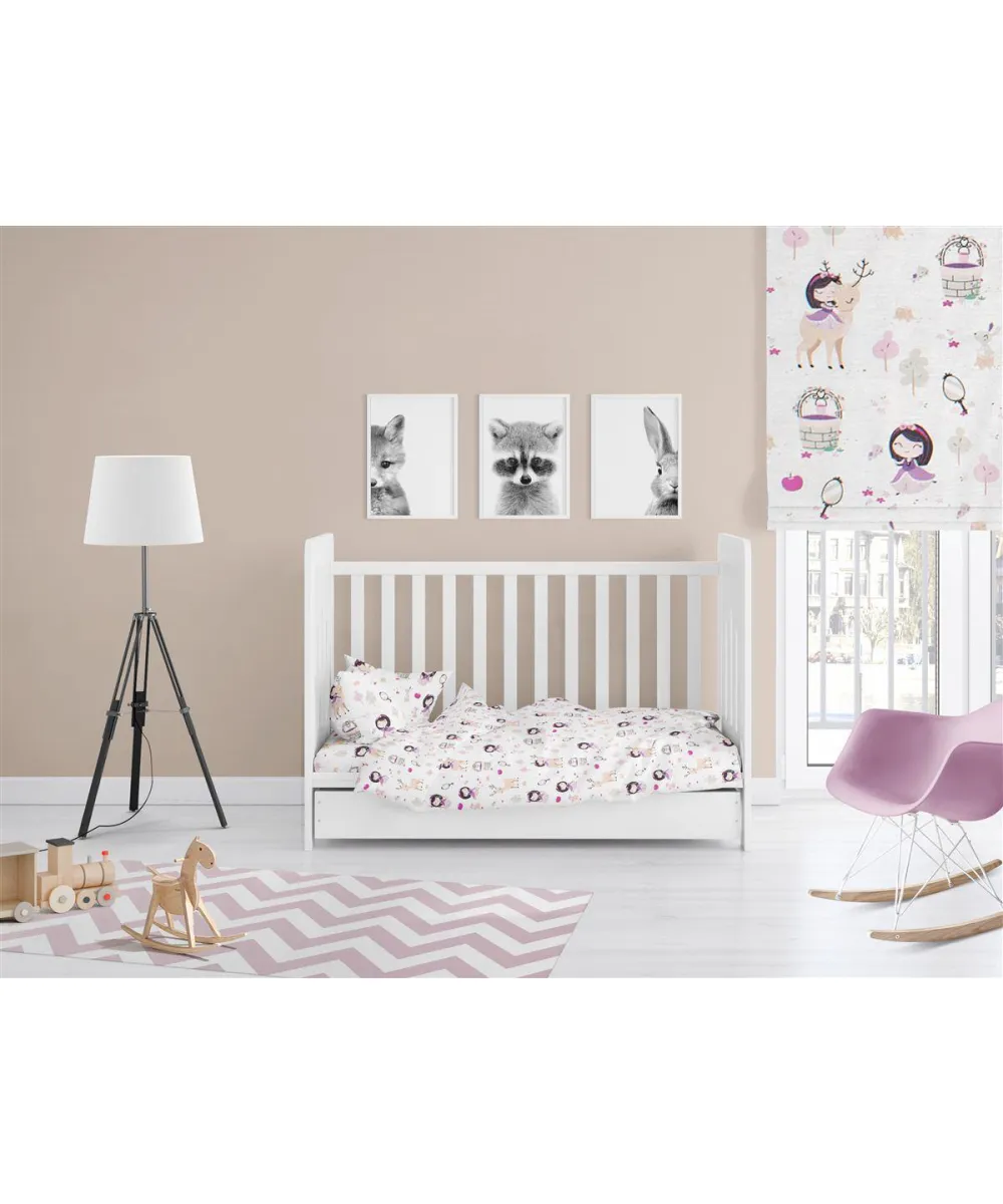 ΣΕΝΤΟΝΙΑ ΕΜΠΡΙΜΕ ΣΕΤ 3 τεμ bebe Lily & Deer 179 120X160 White-Pink Cotton 100%