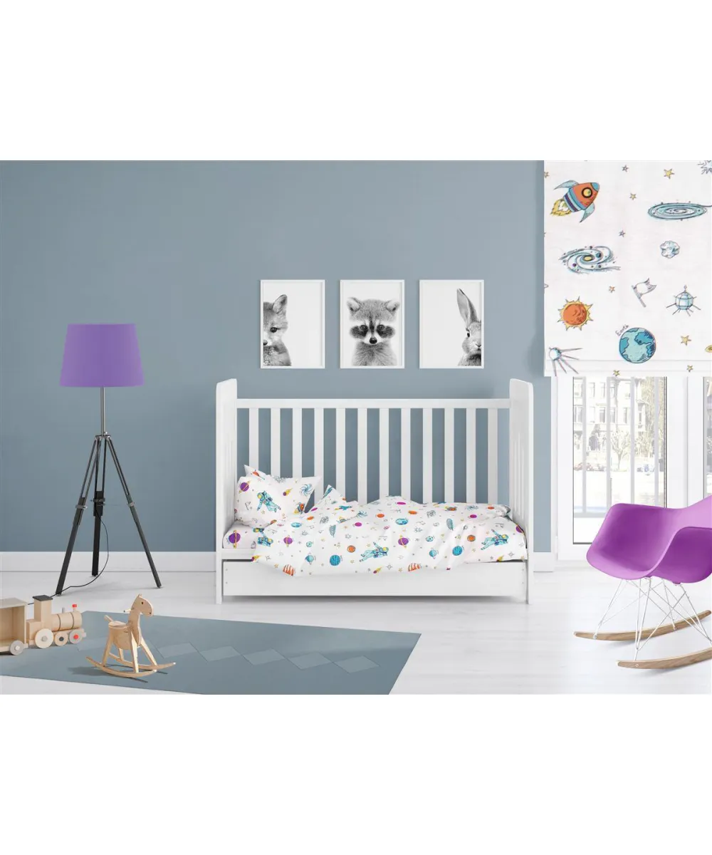 ΚΑΤΩΣΕΝΤΟΝΟ ΜΕ ΛΑΣΤΙΧΟ bebe Space 188 0,70X1,40X0,15 White Cotton 100% 