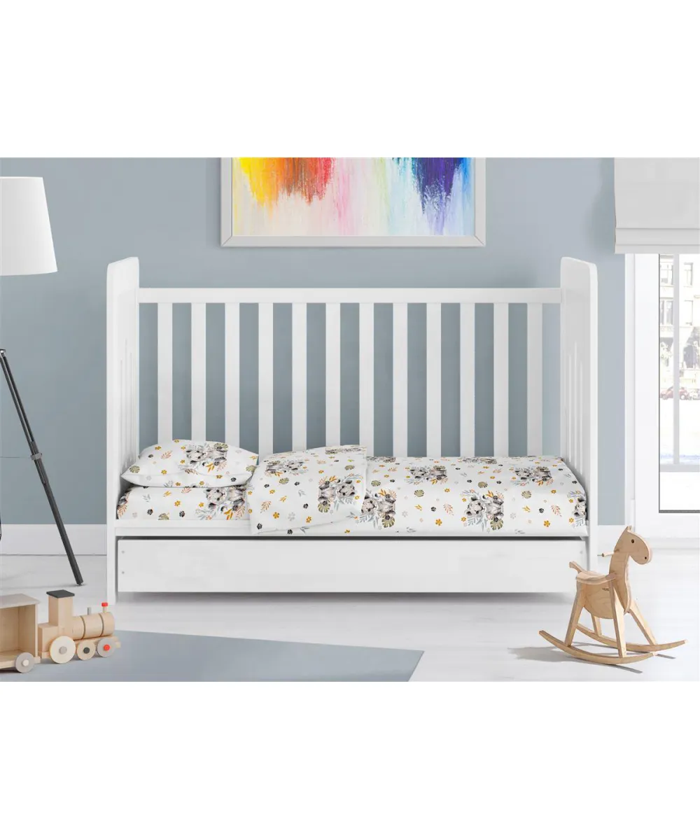 ΚΑΤΩΣΕΝΤΟΝΟ ΜΕ ΛΑΣΤΙΧΟ bebe Lion Cub 531 0,70X1,40X0,15 Grey 100%  Cotton