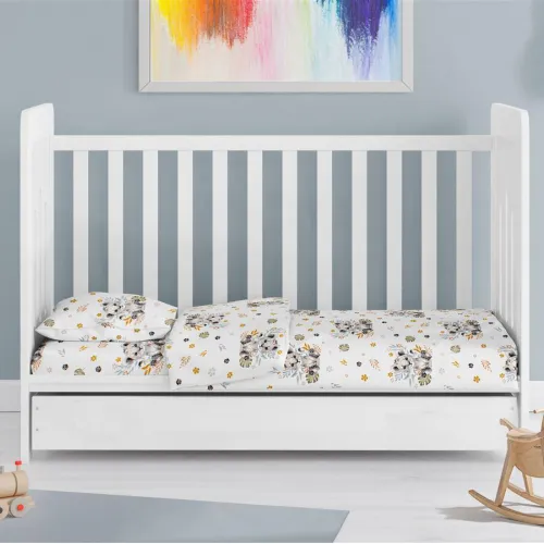 ΚΑΤΩΣΕΝΤΟΝΟ ΜΕ ΛΑΣΤΙΧΟ bebe Lion Cub 531 0,70X1,40X0,15 Grey 100%  Cotton