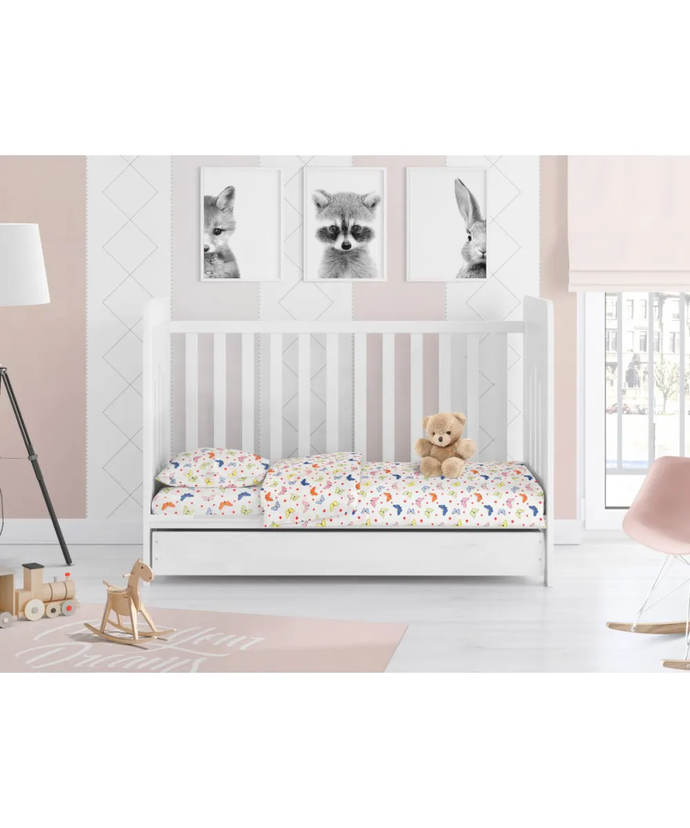ΠΑΠΛΩΜΑ ΕΜΠΡΙΜΕ bebe Butterfly 49 120X160 Rotary Print Flannel cotton 100% 