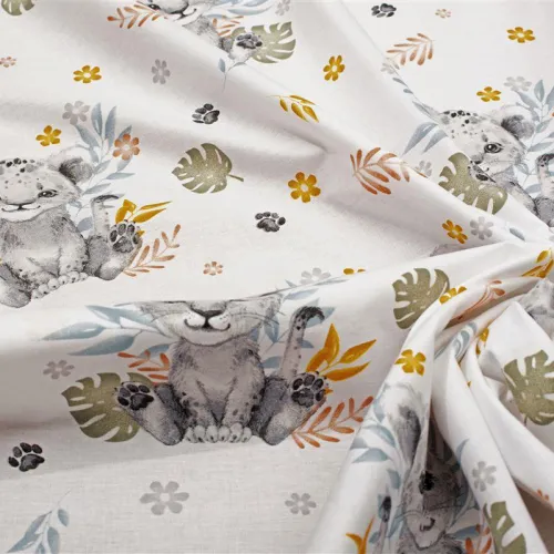 ΣΕΝΤΟΝΙΑ ΕΜΠΡΙΜΕ ΣΕΤ 3 τεμ bebe Lion Cub 531 120X160 Grey 100%  Cotton