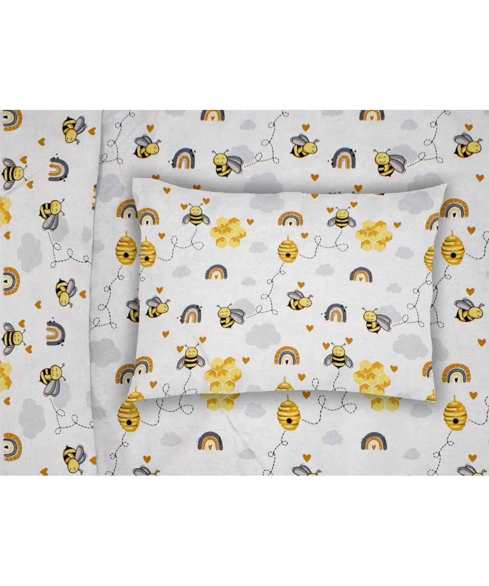 ΜΑΞΙΛΑΡΟΘΗΚΗ ΕΜΠΡΙΜΕ bebe Honey Bee 545 35X45 White-Yellow 100%  Cotton