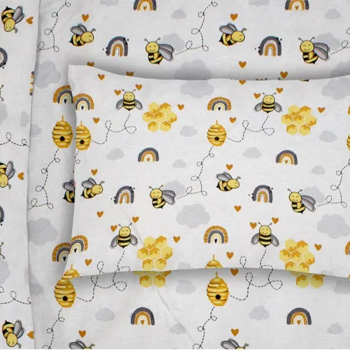 ΜΑΞΙΛΑΡΟΘΗΚΗ ΕΜΠΡΙΜΕ bebe Honey Bee 545 35X45 White-Yellow 100%  Cotton