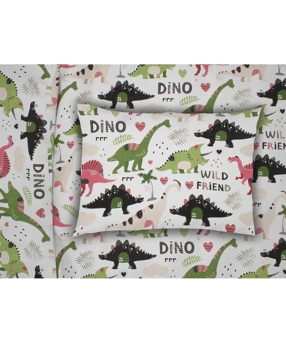 ΜΑΞΙΛΑΡΟΘΗΚΗ ΕΜΠΡΙΜΕ kids Dinosaur 518 50X70 Multi-Colour 100%  Cotton