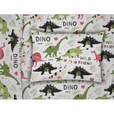 ΜΑΞΙΛΑΡΟΘΗΚΗ ΕΜΠΡΙΜΕ kids Dinosaur 518 50X70 Multi-Colour 100%  Cotton