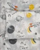 ΜΑΞΙΛΑΡΟΘΗΚΗ ΕΜΠΡΙΜΕ kids Spaceship 187 50X70 Grey Cotton 100% 