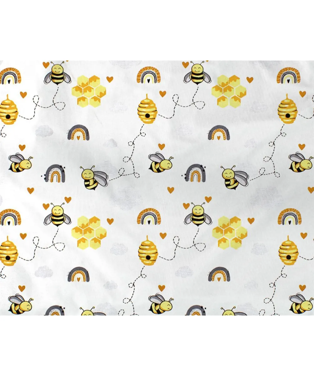 ΠΑΝΑ ΧΑΣΕ bebe Honey Bee 545 80X80 White-Yellow 100%  Cotton