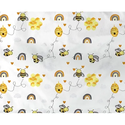 ΠΑΝΑ ΧΑΣΕ bebe Honey Bee 545 80X80 White-Yellow 100%  Cotton