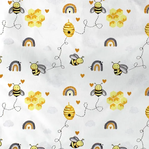 ΠΑΝΑ ΧΑΣΕ bebe Honey Bee 545 80X80 White-Yellow 100%  Cotton