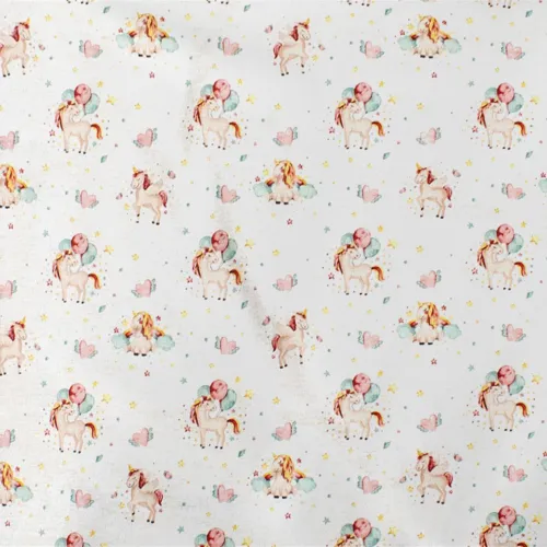 ΠΑΝΑ ΧΑΣΕ bebe Unicorn 209 80X80 White-Salmon Cotton 100% 
