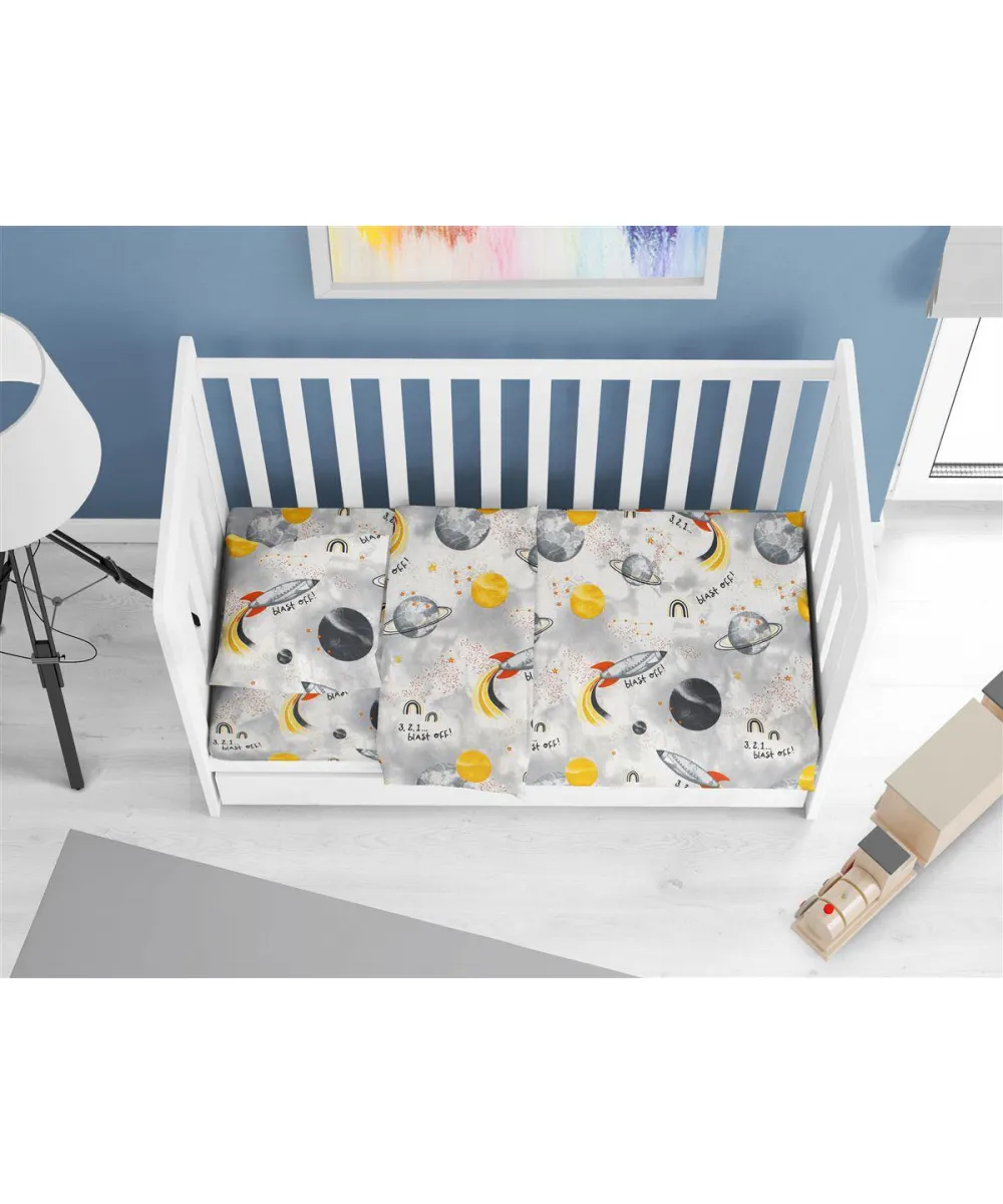 ΠΑΠΛΩΜΑΤΟΘΗΚΗ ΕΜΠΡΙΜΕ bebe Spaceship 187 120X160 Grey Cotton 100% 