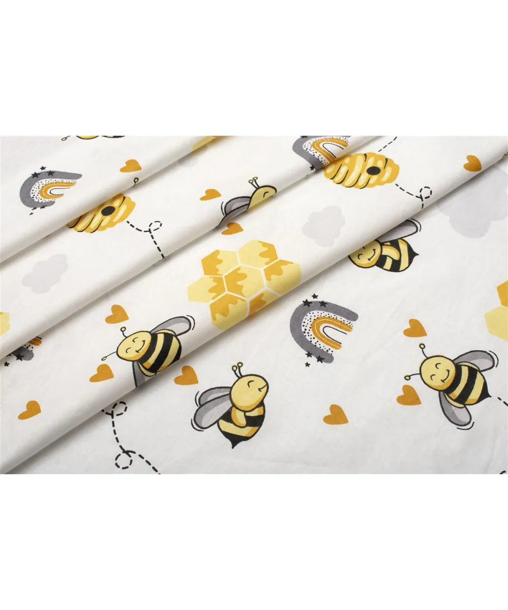 ΣΕΝΤΟΝΙΑ ΕΜΠΡΙΜΕ ΣΕΤ 3 τεμ bebe Honey Bee 545 120X160 White-Yellow 100%  Cotton