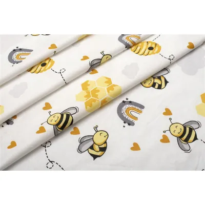 ΣΕΝΤΟΝΙΑ ΕΜΠΡΙΜΕ ΣΕΤ 3 τεμ bebe Honey Bee 545 120X160 White-Yellow 100%  Cotton