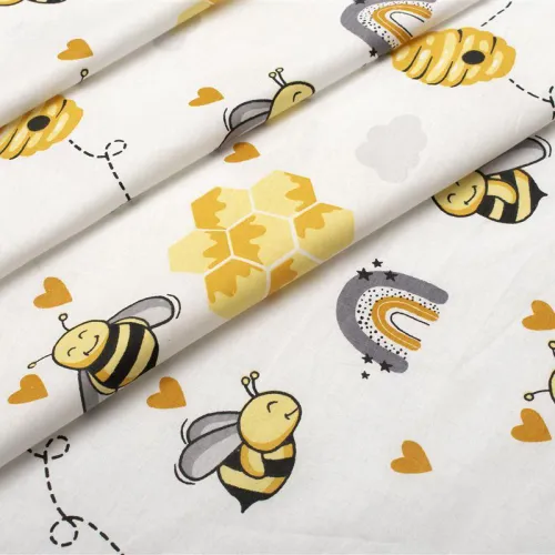 ΣΕΝΤΟΝΙΑ ΕΜΠΡΙΜΕ ΣΕΤ 3 τεμ bebe Honey Bee 545 120X160 White-Yellow 100%  Cotton